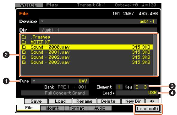 YAMAHA MOTIF XF7 - Chargement et affectation des fichiers wav/aiff aux notes - 1