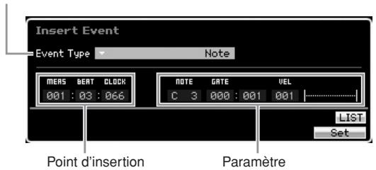 YAMAHA MOTIF XS6 - Insertion d'un nouvel événement - 1