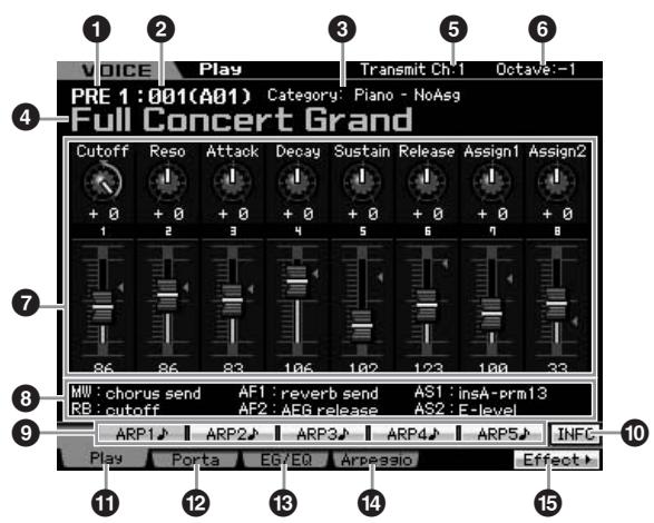 YAMAHA MOTIF XS6 - Écran voice play - 1