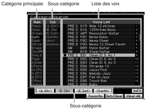 YAMAHA MOTIF XS6 - Utilisation de la fonction category search (recherche par catégorie) - 2