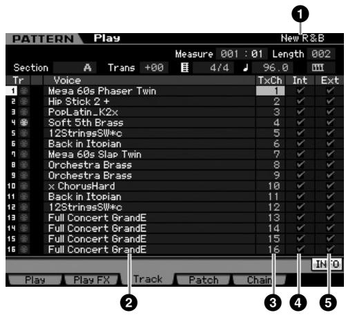 YAMAHA MOTIF XS6 - Réglages de piste — [F3] track - 1