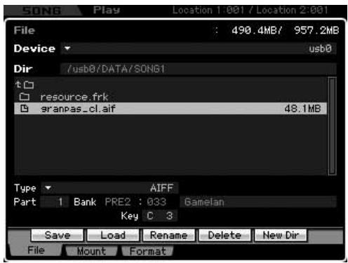 YAMAHA MOTIF XS6 - Chargement d'un fichier WAV ou AIFF - 1