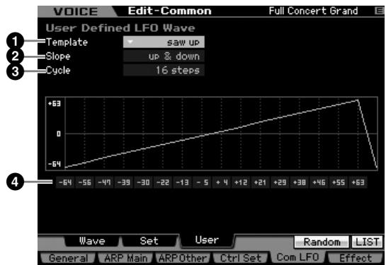 YAMAHA MOTIF XS6 - Pour faire vos propres règles OBF : [SF3] user (common LFO user) - 1