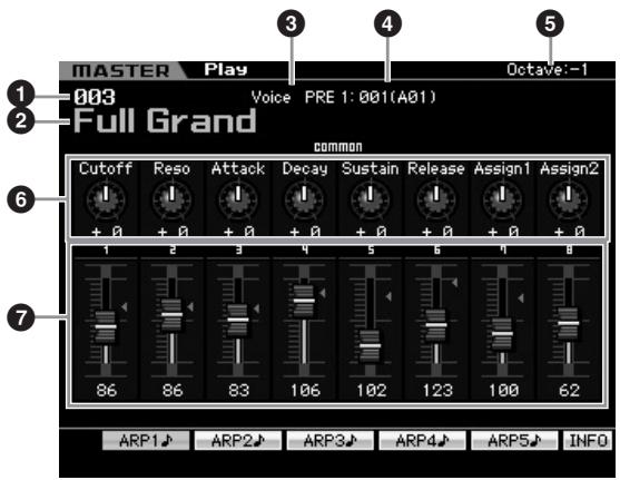 YAMAHA MOTIF XS6 - Utilisation du clavier en mode MASTER play — [MASTER] - 1