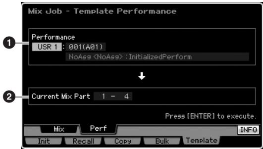 YAMAHA MOTIF XS6 - Copie des réglages performance edit dans un mixage (template performance) — [SF2] perf - 1