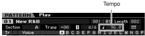 YAMAHA MOTIF XS6 - Appuyez sur la touche [pattern] pour appeler l'écran pattern play, puis appuyez sur la touche [▶] (lecture) pour écouter l'échantillon découvert. - 1