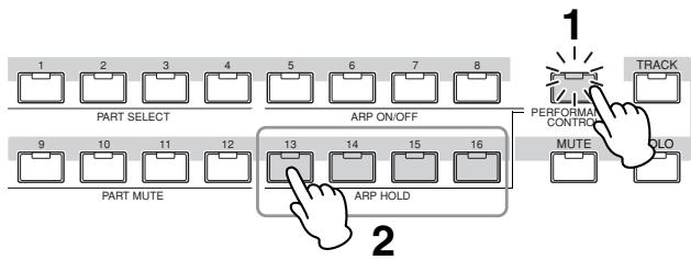 YAMAHA MOTIF XS6 - Activation/désactivation du paramètre arpeggio hold pour chaque partie - 1