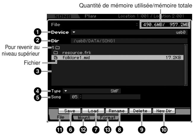 YAMAHA MOTIF XS6 - Exemple de configuration du type de fichier lors de l'enregistrement : - 1