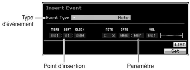 YAMAHA MOTIF XS6 - Insertion du nouvel événement - 1