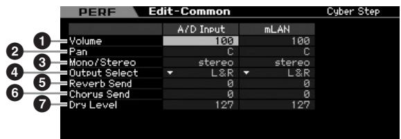 YAMAHA MOTIF XS7 - Réglages de l'entrée audio — [F4] audio in - 1