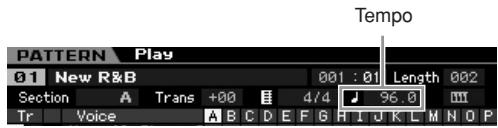 YAMAHA MOTIF XS7 - Appuyez sur la touche [pattern] pour appeler l'écran pattern play, puis appuyez sur la touche [▶] (lecture) pour écouter l'échantillon découvert. - 1