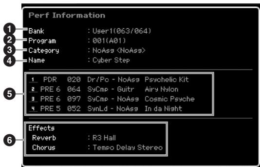 YAMAHA MOTIF XS7 - Informations sur la performance — [SF6] INFO (information) - 1