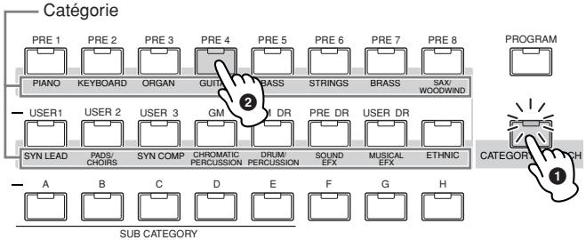YAMAHA MOTIF XS7 - Utilisation de la fonction category search (recherche par catégorie) - 1