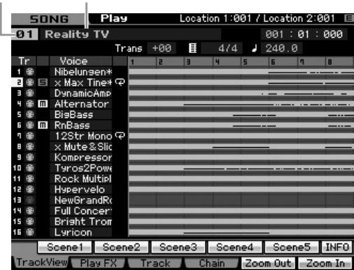 YAMAHA MOTIF XS7 - Appuyez sur la touche [SONG] pour passer en mode SONG play. - 1
