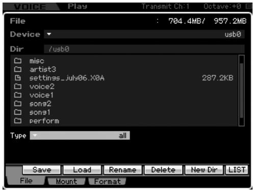 YAMAHA MOTIF XS7 - Enregistrement d'un fichier - 1