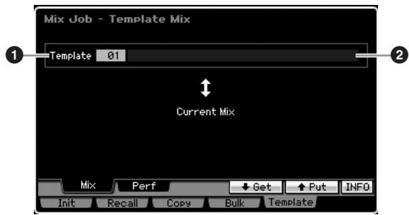 YAMAHA MOTIF XS7 - Stockage/rappel du mixage sur/depuis le modèle — [SF1] mix - 1