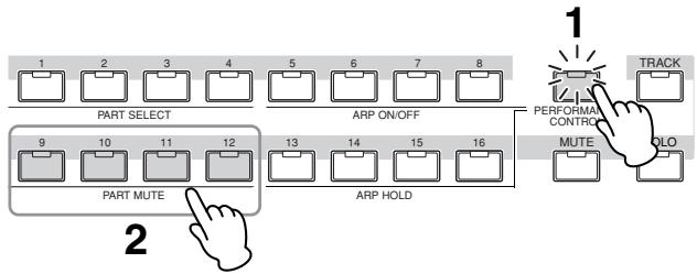 YAMAHA MOTIF XS7 - Activation/désactivation de parties spécifiques (fonction mute) - 1