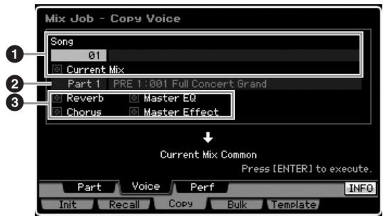 YAMAHA MOTIF XS7 - Copie des réglages common edit de la voix dans le mixage (copy voice) — [SF2] voice - 1