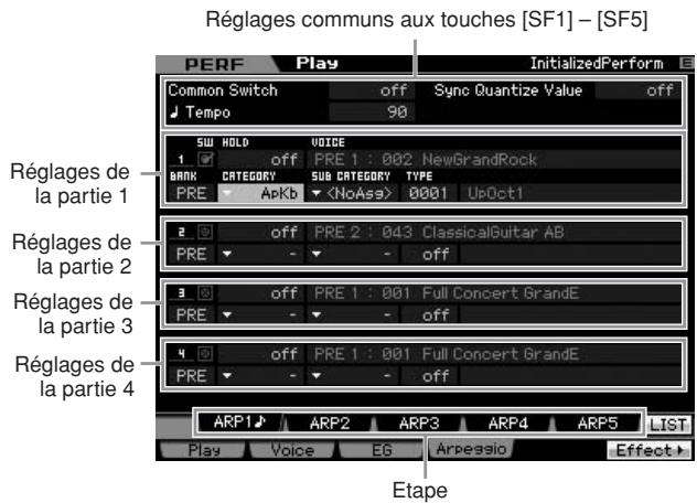 YAMAHA MOTIF XS8 - Modification des réglages d'arpeggio pour chaque partie - 1