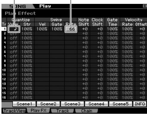 YAMAHA MOTIF XS8 - Création d'un effet swing : fonction play effect - 1