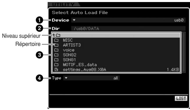 YAMAHA MOTIF XS8 - Spécification du fichier autoload [SF4]  [SF5] select - 1