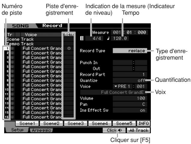YAMAHA MOTIF XS8 - Préparation de l'enregistrement en temps réel - 1