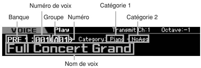 YAMAHA MOTIF XS8 - Indications du mode voice play (reproduction de voix) - 1