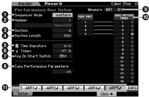 YAMAHA MOTIF XS8 - Procédure d'enregistrement d'une performance - 1