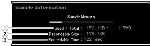 YAMAHA MOTIF XS8 - Recordable time (temps d'enregistrement) (indication uniquement) - 1