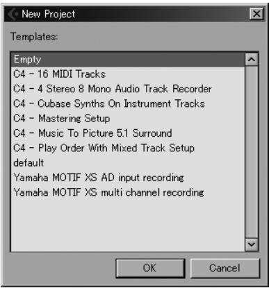 YAMAHA MOTIF XS8 - Utilisation du modèle de projet pour l'enregistrement audio multi-canal via un câble IEEE 1394 - 1
