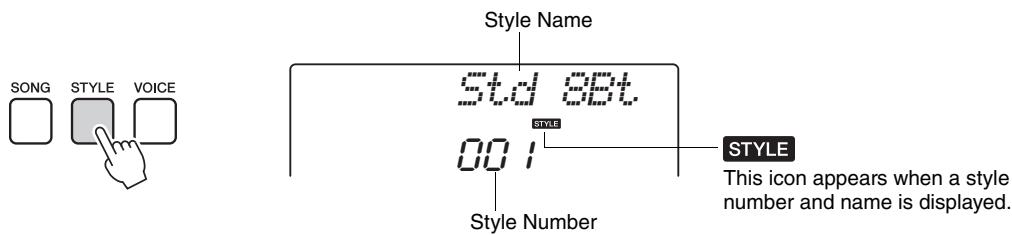 YAMAHA NP-V80 - Press the [STYLE] button. - 1