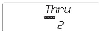 YAMAHA NP-V80 - Use the dial to select "2 Thru". - 1