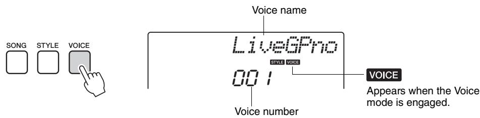 YAMAHA NP-V80 - Press the [VOICE] button. - 1