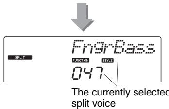 YAMAHA NP-V80 - Press and hold the [SPLIT ON/OFF] button for longer than a second. - 3