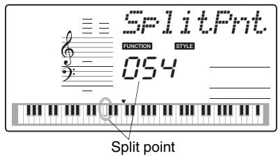 YAMAHA NP-V80 - Setting the Split Point - 7
