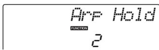 YAMAHA NP-V80 - Use the dial to select "Arp Hold". - 1