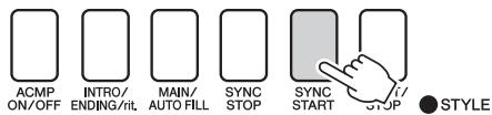 YAMAHA NP-V80 - Turn sync start on. Press the SYNC START - 1