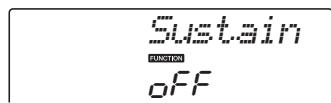 YAMAHA NP-V80 - Use the CATEGORY [A] and [V] buttons to select "Sustain". - 1