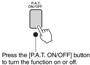YAMAHA NP-V80 - Press the [P.A.T. ON/OFF] button. - 1