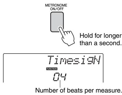 YAMAHA NP-V80 - Setting the Metronome Time Signature - 1