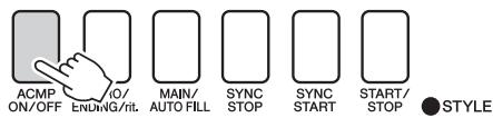 YAMAHA NP-V80 - Turn automatic accompaniment on. Press the [ACMPON/OFF] button. - 1
