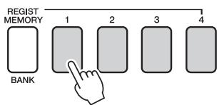 YAMAHA NP-V80 - Recalling a Registration Memory - 4