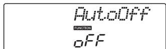 YAMAHA NP-V80 - Turn the power off, then press and hold the [O](Standby/On) switch until "AutoOff" appears on the display. - 2