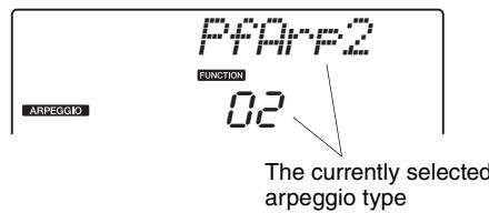 YAMAHA NP-V80 - Press and hold the [ARPEGGIO ON/OFF] button for longer than a second. - 2