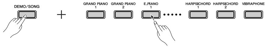 YAMAHA P-85 - While holding down the [DEMO/SONG] button, press one of the voice buttons to listen to the demo songs. - 1