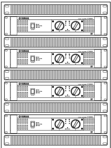 YAMAHA P2500S - When mounting five or more amplifiers in an open-backed rack, and when mounting any number of amplifiers in a close-backed rack - 1