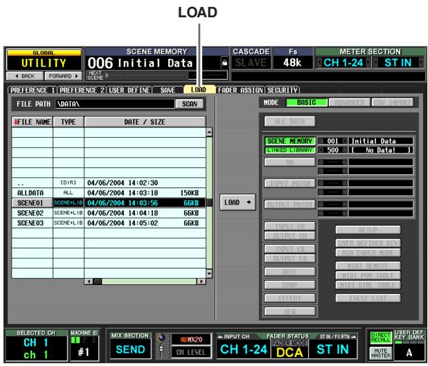 YAMAHA PM5D-RH - LOAD screen - 1