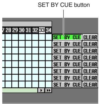 YAMAHA PM5D-RH - If you want to use the [CUE] key of each channel to assign it to a link group, click the SET BY CUE button for the corresponding link group in the screen to turn it on. - 1