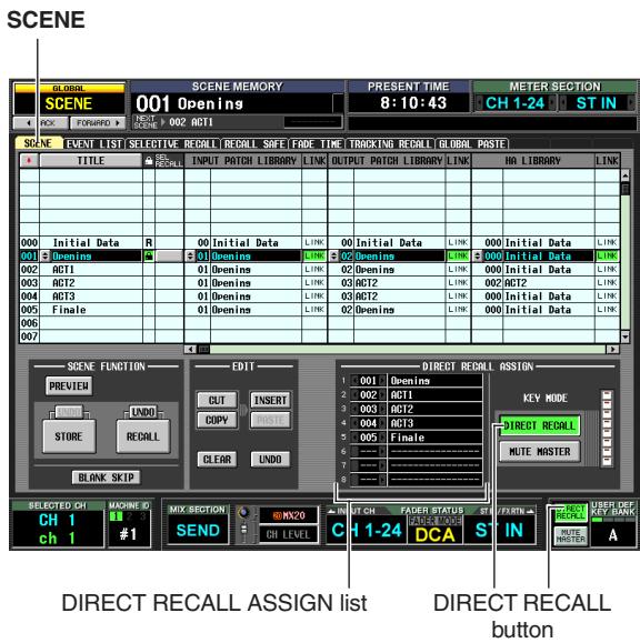 YAMAHA PM5D-RH - Using the Direct Recall function - 1