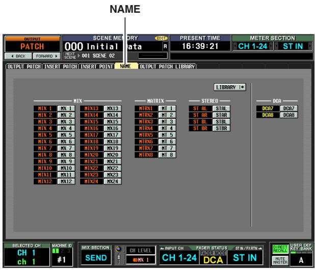 YAMAHA PM5D-RH - NAME screen - 1